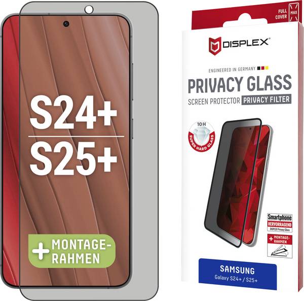 DISPLEX  01901 Screenprotector (glas) met privacyfolie Samsung Galaxy S25 1 stuk(s) Anti-vingerafdruk