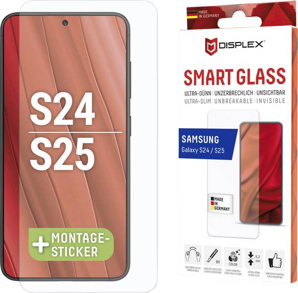 DISPLEX  01906 Screenprotector (glas) Samsung Galaxy S25 1 stuk(s) Anti-vingerafdruk