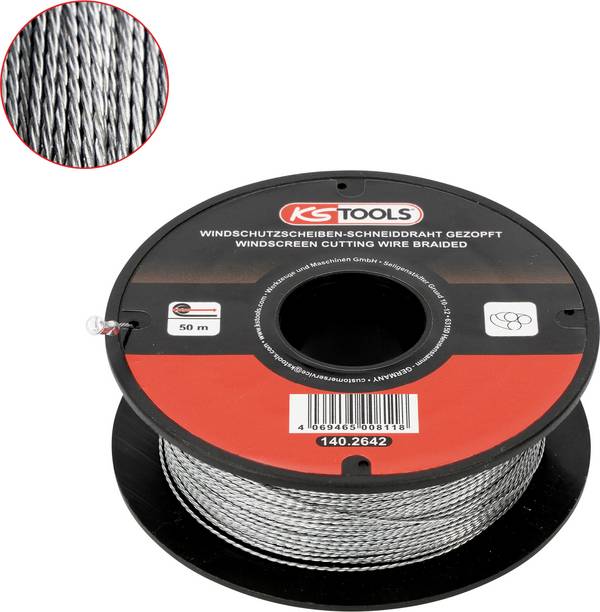 Schijfsnijdraad, geklopt, 50 m. KS Tools 140.2642