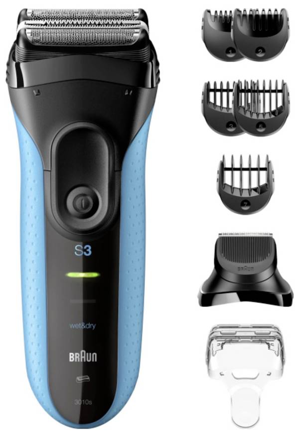 Braun Braun Rasierer Series 3 3010BT Black/Blu Scheerapparaat Afspoelbaar Blauw, Zwart