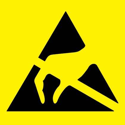 Een geel driehoekig waarschuwingsbord met een zwart silhouet dat achterover valt, wat een uitglijgevaar aanduidt.