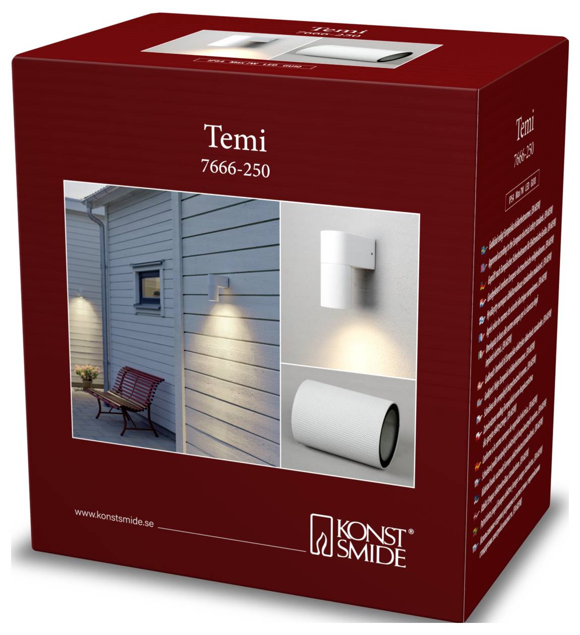 Konstsmide Temi 7666-250 Buitenlamp (wand) GU10 7 W Wit – Foto 2 van 2