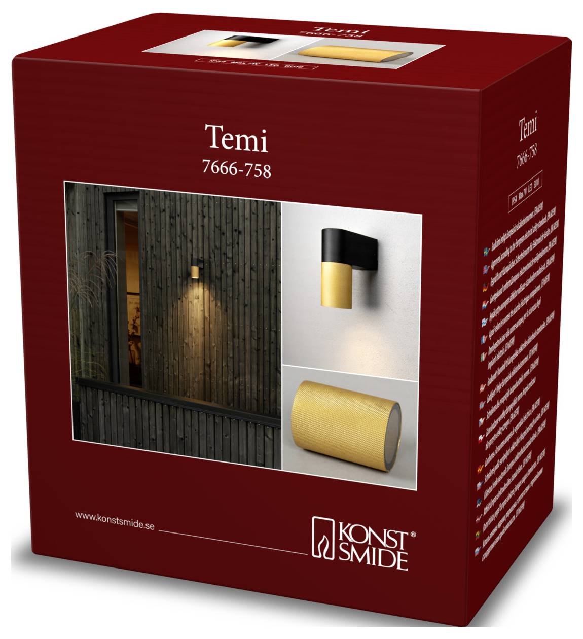 Konstsmide Temi 7666-758 Buitenlamp (wand) GU10 7 W Zwart/goud – Foto 2 van 2