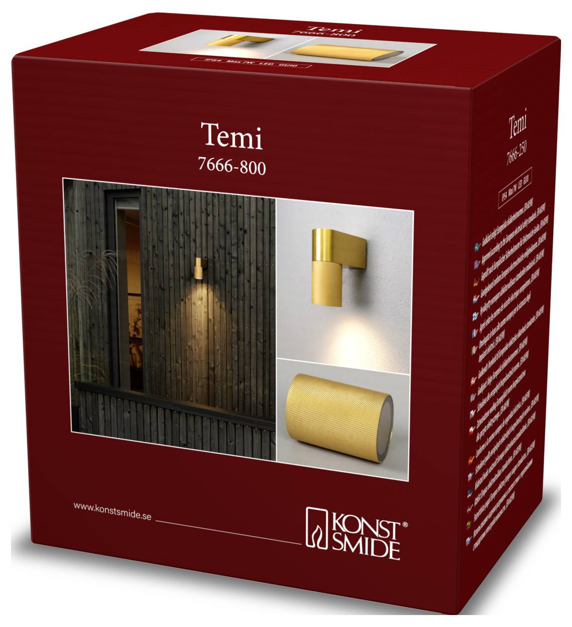 Konstsmide Temi 7666-800 Buitenlamp (wand) GU10 7 W Goud – Foto 2 van 2