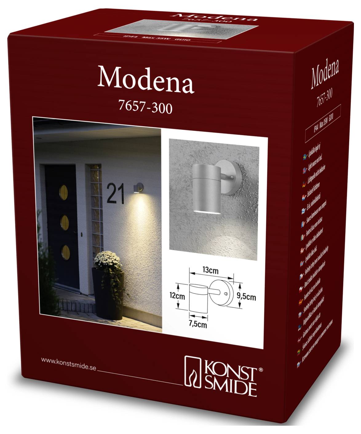 Konstsmide Modena 7657-300 Buitenlamp (wand) GU10 35 W Grijs – Foto 2 van 2