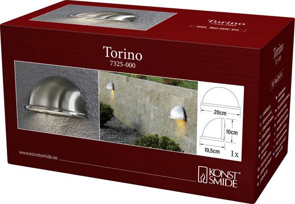 Konstsmide Torino 7325-000 Buitenlamp (wand)   E14 25 W RVS