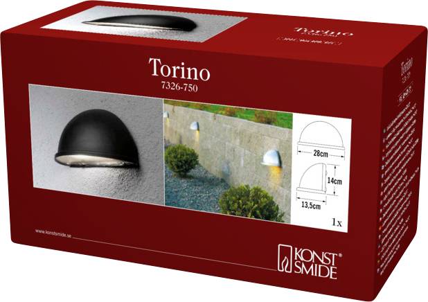 Konstsmide Torino 7326-750 Buitenlamp (wand) E27 40 W Zwart