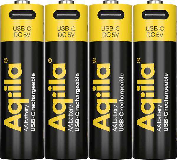Aqiila AA Oplaadbare batterij (USB-C) Li-ion 2000 mAh 1.5 V 4 stuk(s)