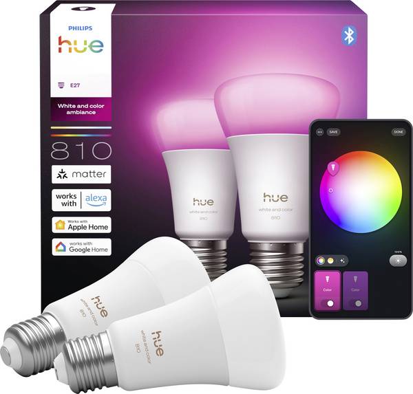 Philips Hue LED-lamp 929003853405 Energielabel: D (A - G) Hue White & Col. Amb. E27  RGBICWW