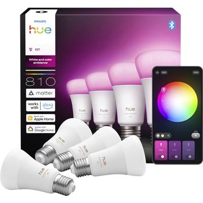 'Philips Hue 810-lumen slimme lampen met kleurveranderende functie en compatibiliteit met Alexa, Apple Home en Google Home.'