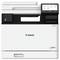 Een Canon multifunctionele printer met een touchscreen-interface waarop opties worden weergegeven voor kopiëren, scannen en printen.