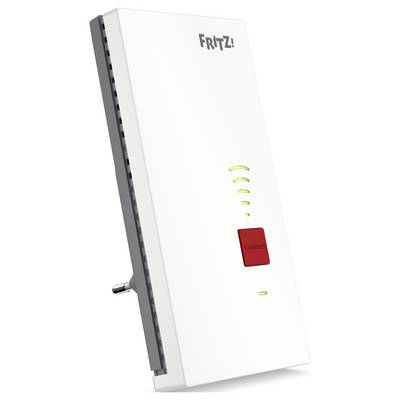 Een verticale witte Wi-Fi-versterker met een rode knop met het label 'Verbinden' en signaalsterkte-indicatoren.