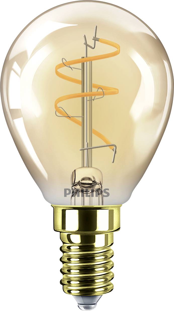 Een lamp met een zichtbare oranje gloeidraad binnenin, met een transparant glazen ontwerp en een koperen voet, geplaatst tegen een effen achtergrond.