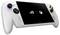 Een witte draagbare gameconsole met een scherm waarop de ROG- en Xbox-logo's worden weergegeven, voorzien van meerkleurige knoppen en een joystick aan beide zijden.