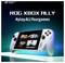 Een draagbare gamingapparaat met een scherm waarop gamelopties worden weergegeven, gelabeld 'ROG XBOX ALLY', met de hashtag 'playALLYourgames'.