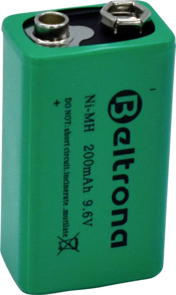 Beltrona BELNIMH9.6200 Oplaadbare 9V batterij (blok) NiMH 200 mAh 9 V 1 stuk(s)