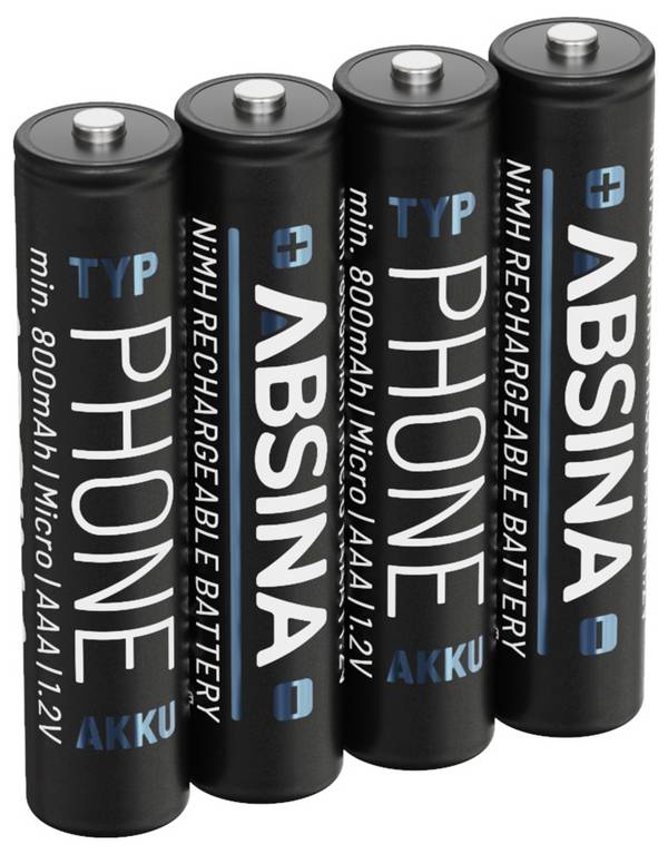 Absina  Oplaadbare AAA batterij (potlood) NiMH  1.2 V 4 stuk(s)