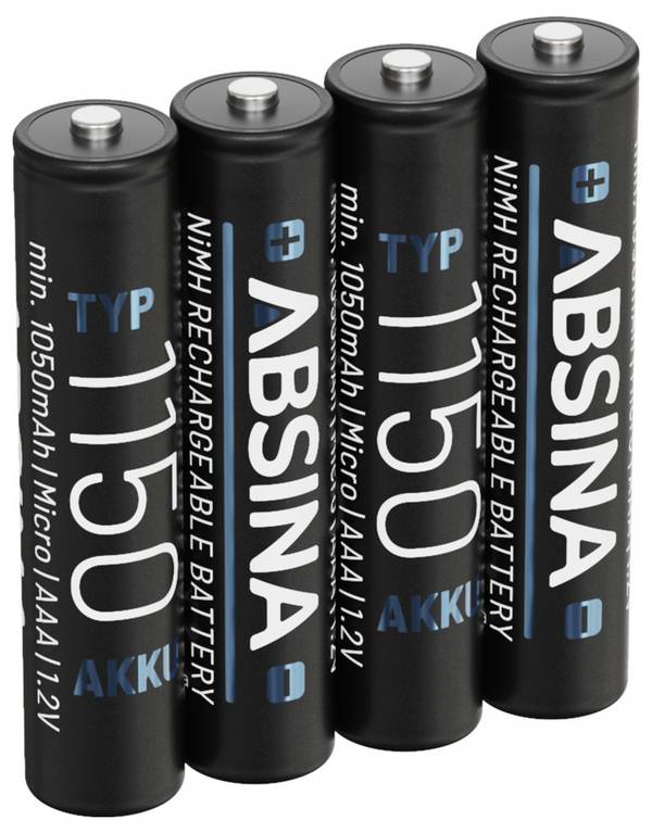 Absina  Oplaadbare AAA batterij (potlood) NiMH  1.2 V 4 stuk(s)
