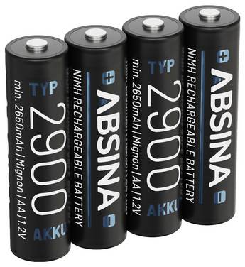 Absina Oplaadbare AA batterij (penlite) NiMH 1.2 V 4 stuk(s)