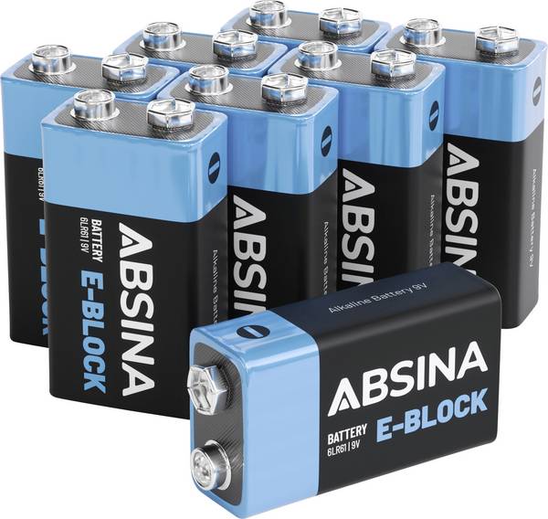 Absina 9V batterij (blok) Alkaline 580 mAh 9 V 8 stuk(s)