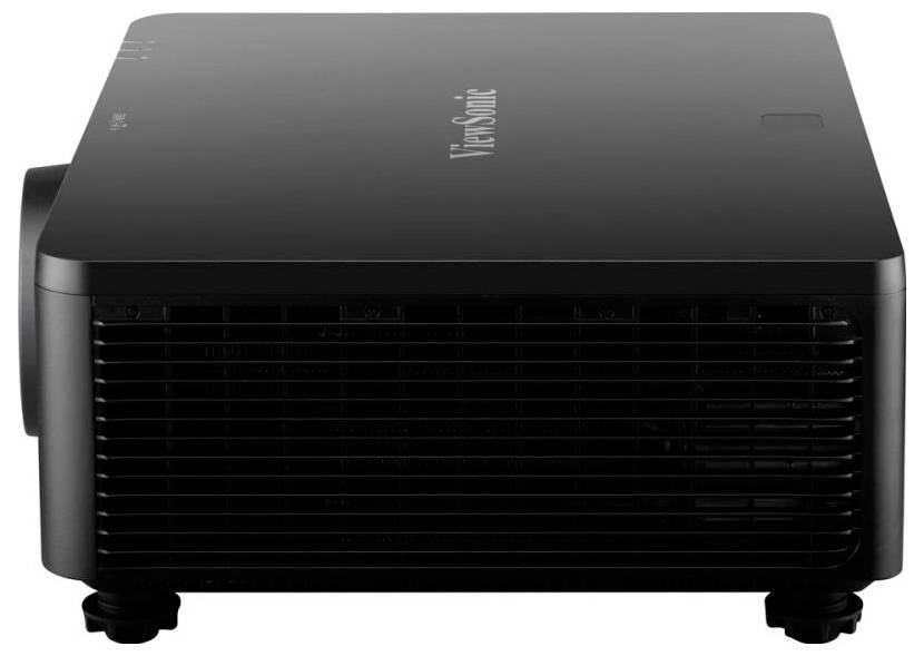 'ViewSonic-projector in zwart, met zijventilatieopeningen voor koeling. Ontworpen voor presentaties in hoge definitie en thuisbioscoop.'