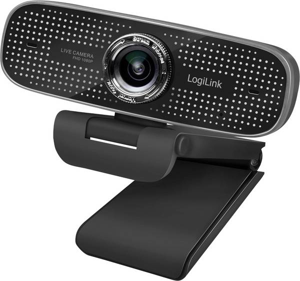 LogiLink Webcam Webcam 1920 x 1080 Pixel Klemhouder, Microfoon