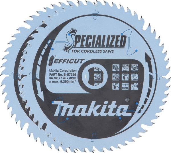 Makita  B-57336-2 Cirkelzaagbladset 165 x 20 x 1.45 mm Aantal tanden: 56 2 stuk(s)