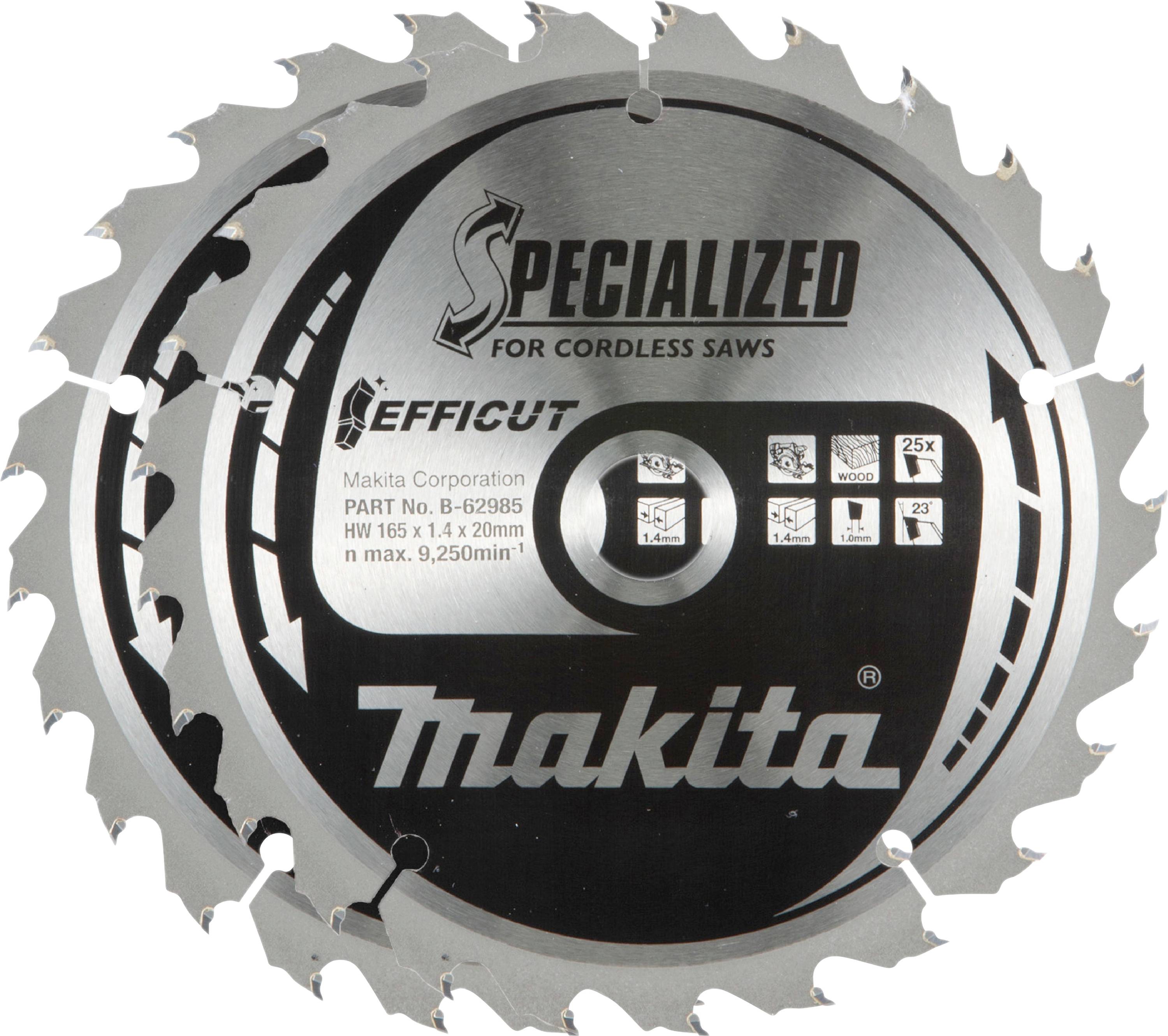 Cirkelzaagbladen met 'Makita' branding, ontworpen voor accuslijpmachines, beschikken over gespecialiseerde snijdtechnologie voor efficiënte prestaties.