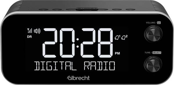 Albrecht DR 455 Wekkerradio DAB+, VHF (FM) Wekfunctie Zwart