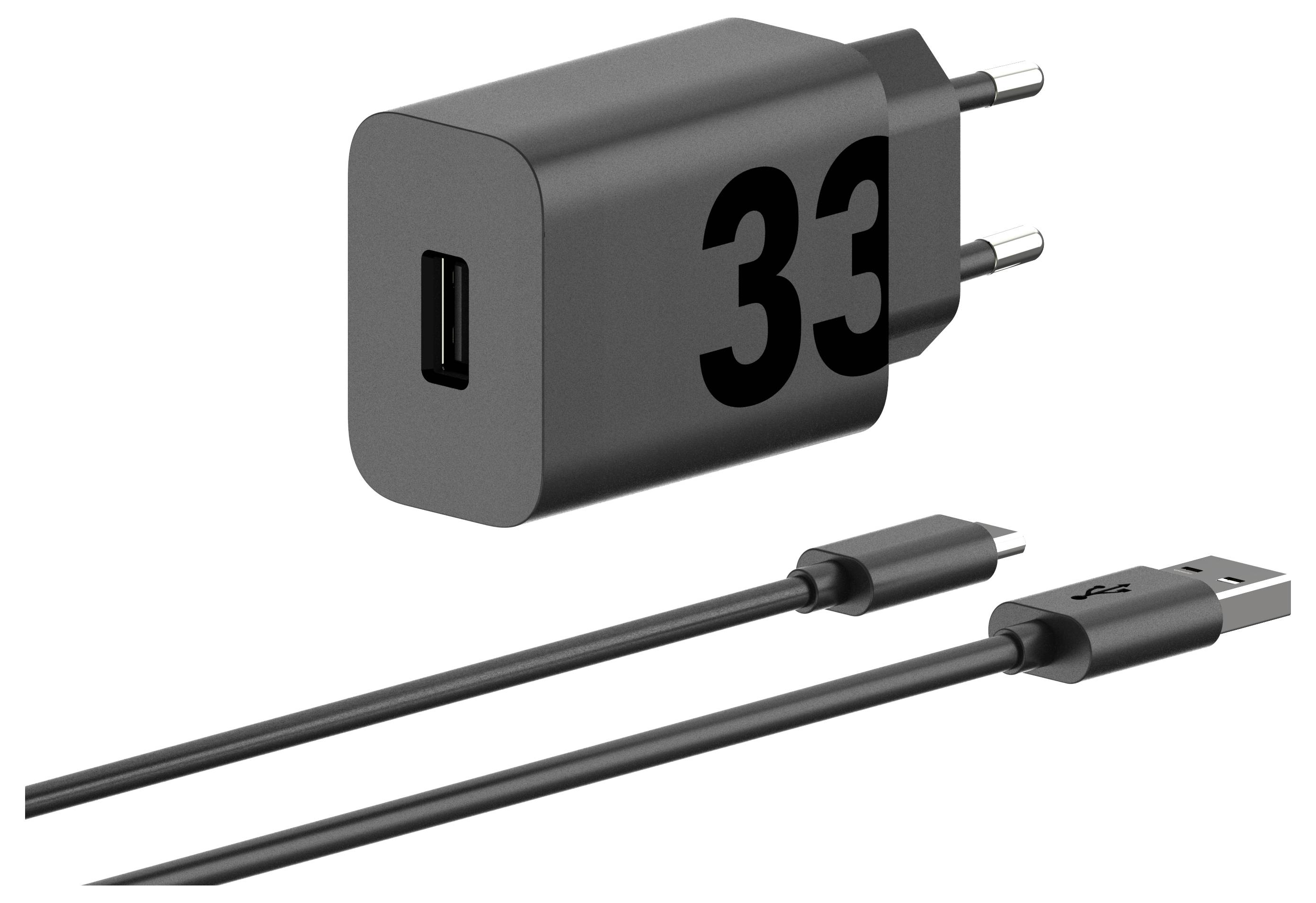 Motorola USB-oplader 33 W 1x USB-A USB PD, QC 3.0 Zwart Qualcomm Quick Charge 3.0, USB Power Delivery (USB-PD), Snellade-1