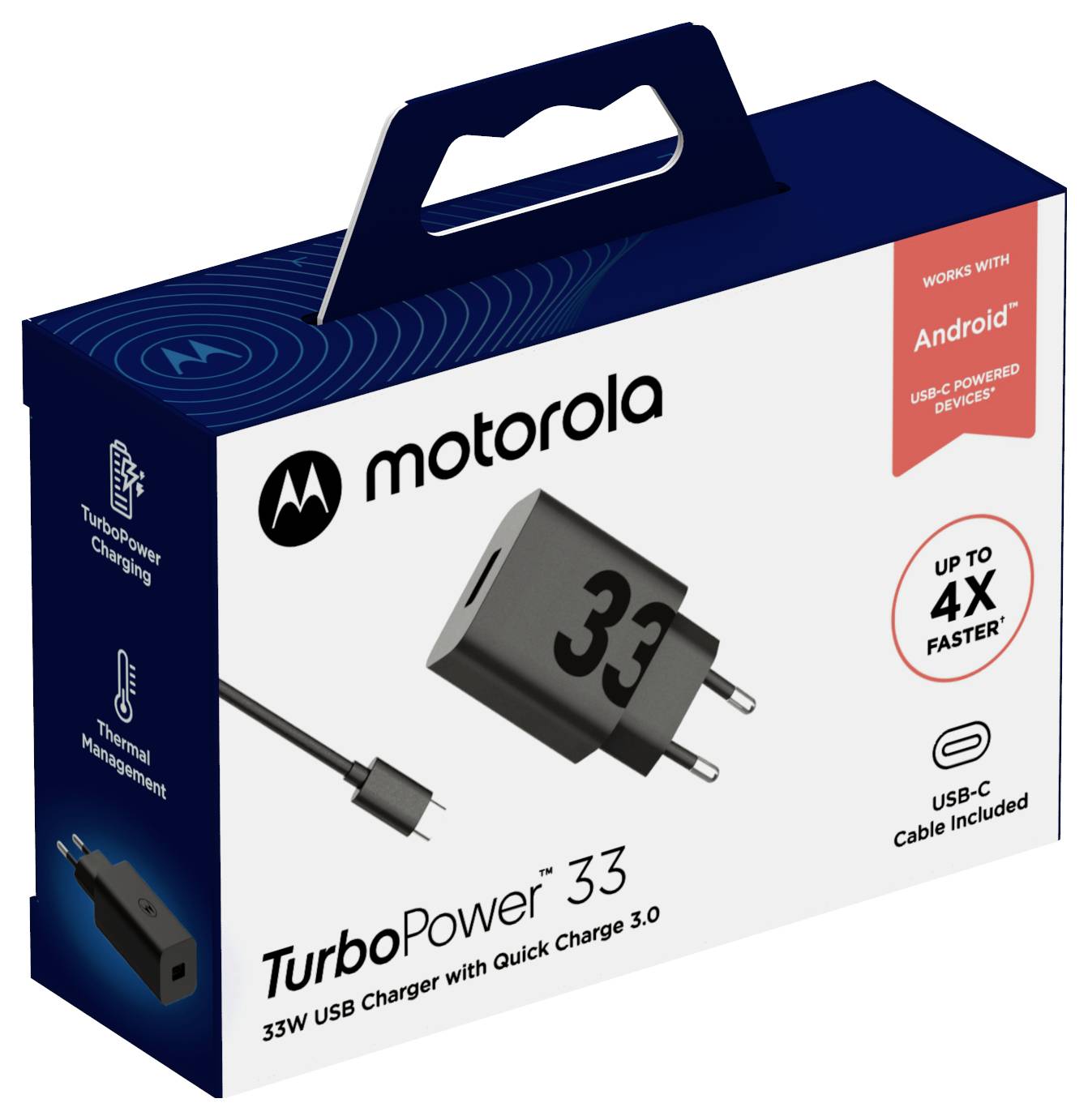 Motorola USB-oplader 33 W 1x USB-A USB PD, QC 3.0 Zwart Qualcomm Quick Charge 3.0, USB Power Delivery (USB-PD), Snellade-7