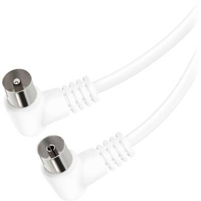 'Twee witte coaxiale kabels met metalen connectoren, opgerold en klaar voor gebruik bij audio- en videoapparatuuurverbindingen.'