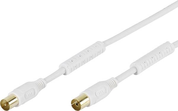 Vivanco Antenne, Satelliet Aansluitkabel  3 m 100 dB Vergulde steekcontacten Wit