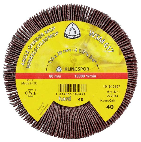 Klingspor 277014 WSM617 Schuurmopper CS 310 XF, 115 x 20 mm korrel 40 schroefdraad M 14 Diameter 115 mm    2 stuk(s)