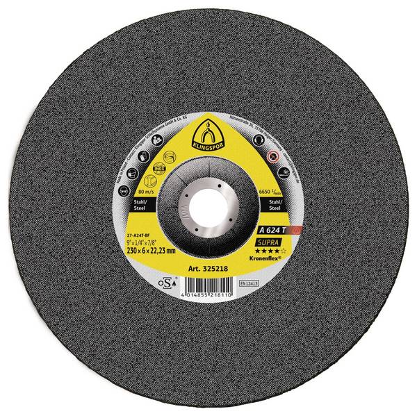 Klingspor 325218 A 624 T Supra Afbraamschijf Diameter 230 mm Boordiameter 22.23 mm Staal, RVS, Gegoten 10 stuk(s)