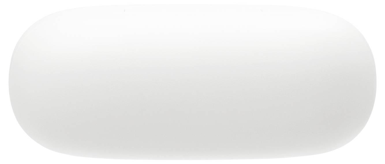 Een effen witte, ovaalvormige zeepbalk met een gladde oppervlakte.