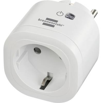 Witte Brennenstuhl stekkerdoos met één voorste stopcontact, aan-uitschakelaar en indicatielampje.