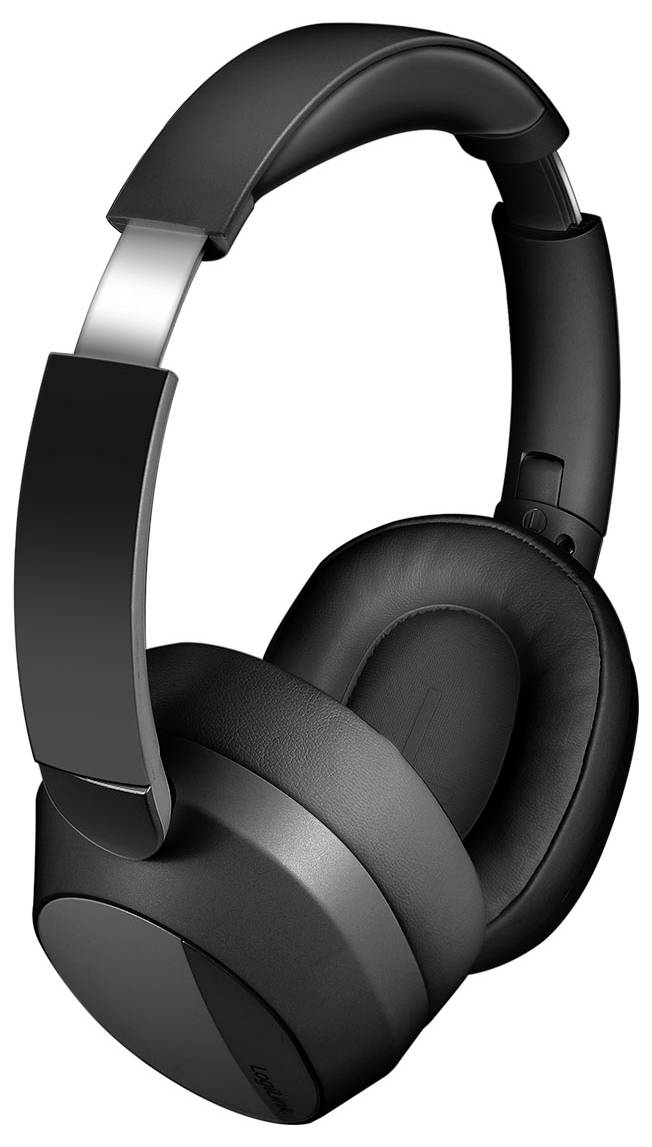 Zwarte over-ear draadloze koptelefoon met gedemkte oorkussens en verstelbare hoofdband, ontworpen voor comfortabel luisteren en geluiddempende isolatie.