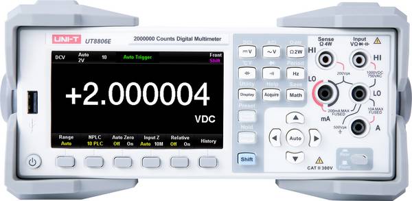 Uni-T UT8806E Bench multimeter  Digitaal Sproeidicht (IP65) CAT I 1000 V, CAT II 300 V Weergave (counts): 2000000