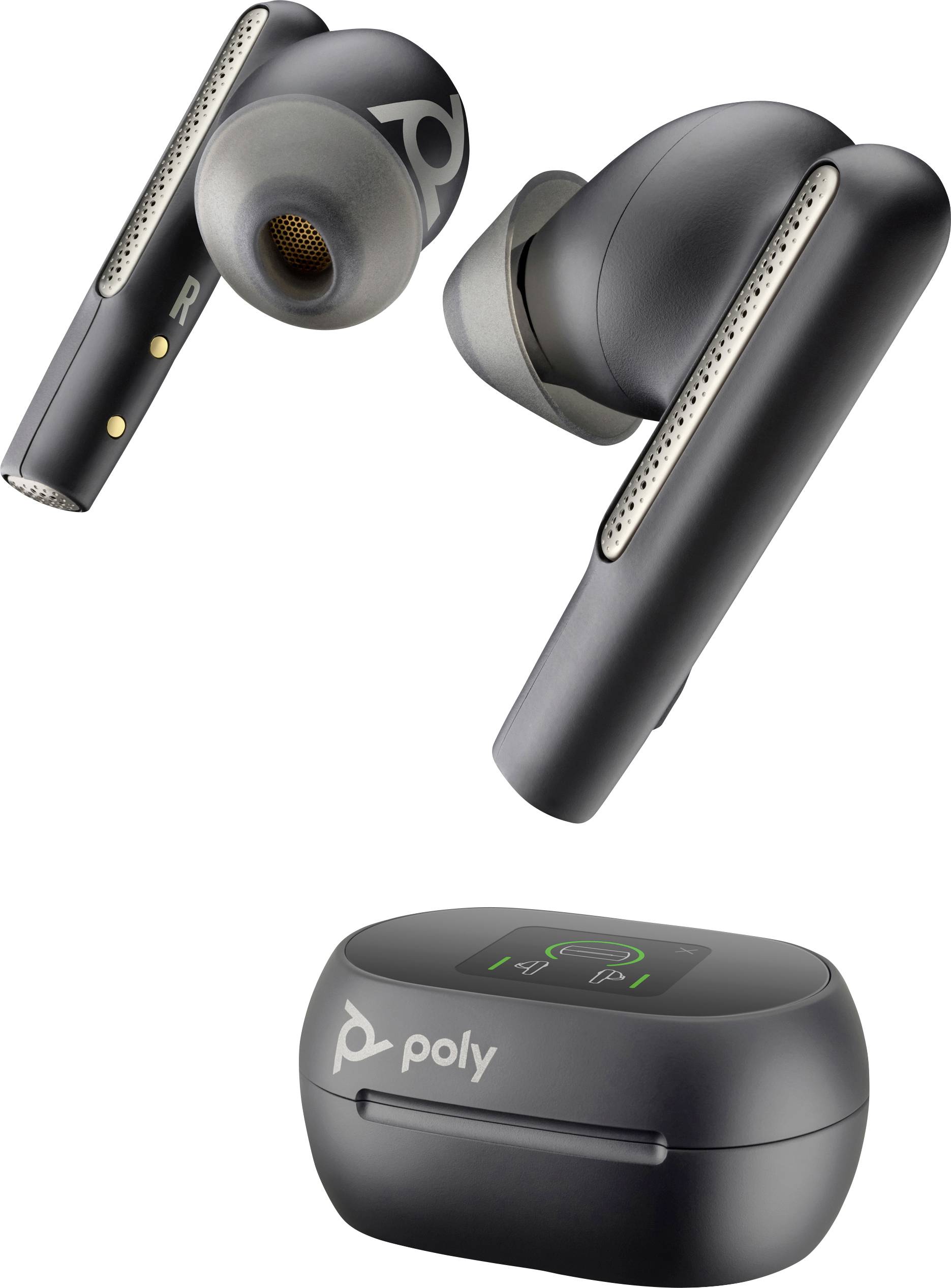 HP Voyager Free 60+ UC Earbuds In Ear oordopjes Bluetooth Zwart Ruisonderdrukking (microfoon) Oplaadbox, Met Bluetooth b-0