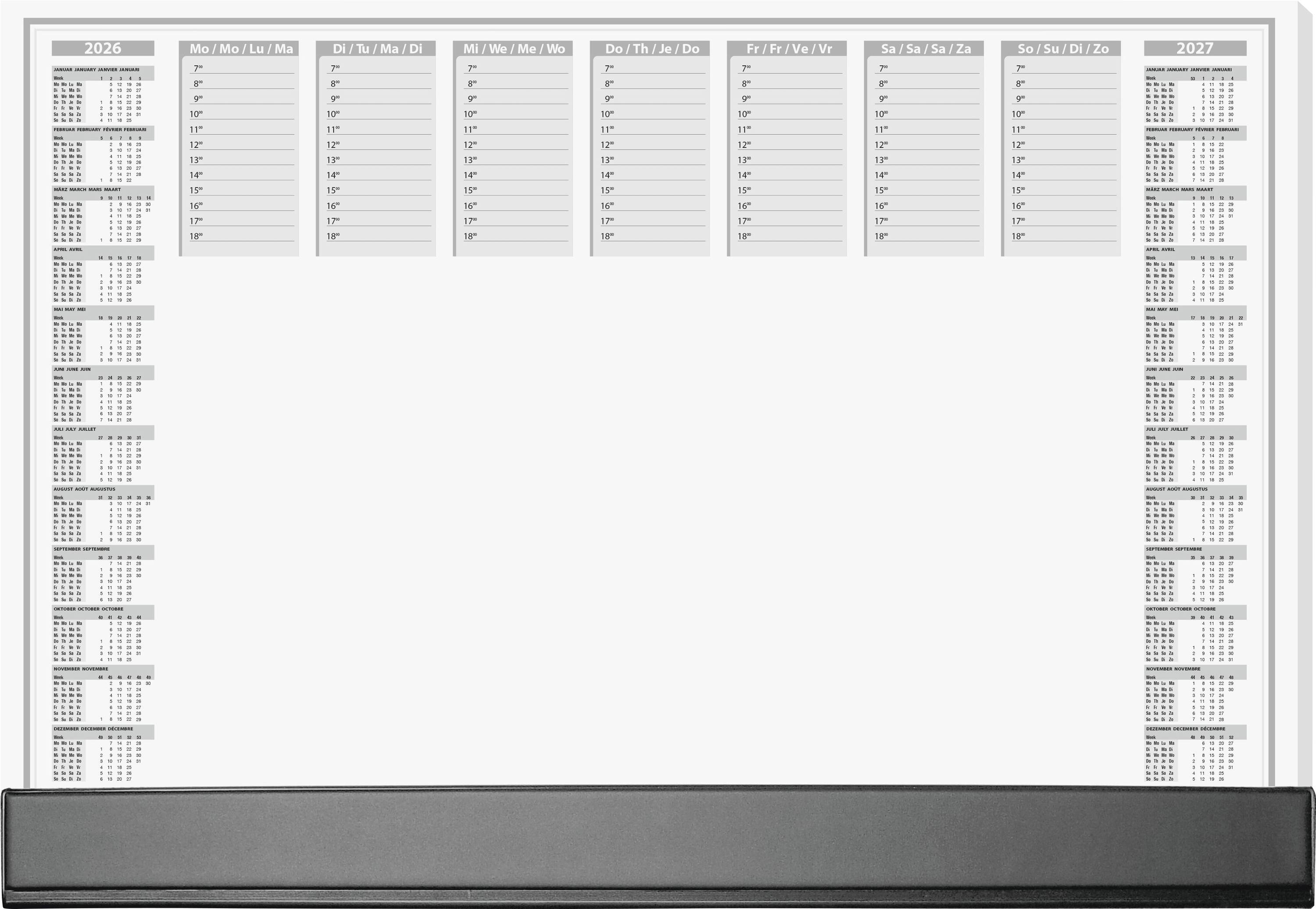 Sigel H6365 Bureau onderlegger Papier Weekplanner Met beschermflap (b x h) 59.5 cm x 41 cm 2026, 2027 40 vellen