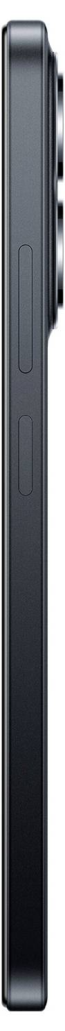 Zijaanzicht van een smartphone waarbij de cameralensen iets uitsteken aan de achterkant en de volumeknoppen aan de zijkant zichtbaar zijn.