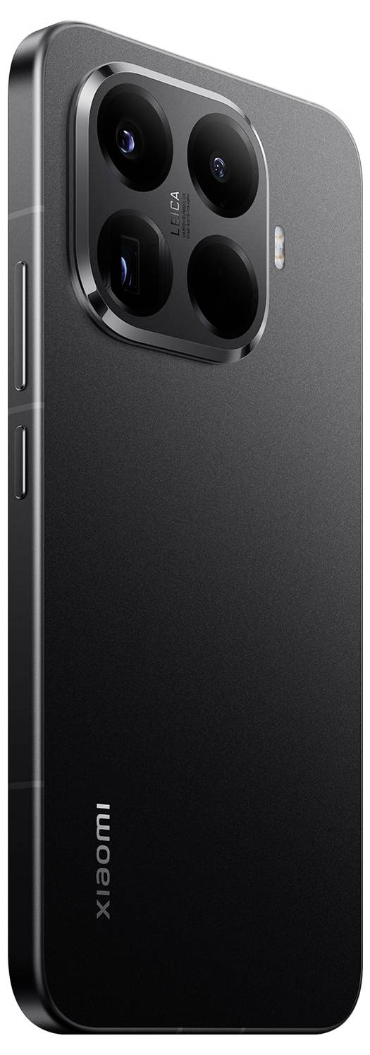 Een moderne smartphone met vier achterste camera's, een slanke vormgeving en een strak zwart afwerking, met het 'Xiaomi' merk op de achterkant.