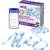 Doos met 'WiZ Smart LED Strip 30M/100FT'. Blauwe LED-stripverlichting weergegeven met een smartphone waarop de lichtbesturingsapp wordt getoond.