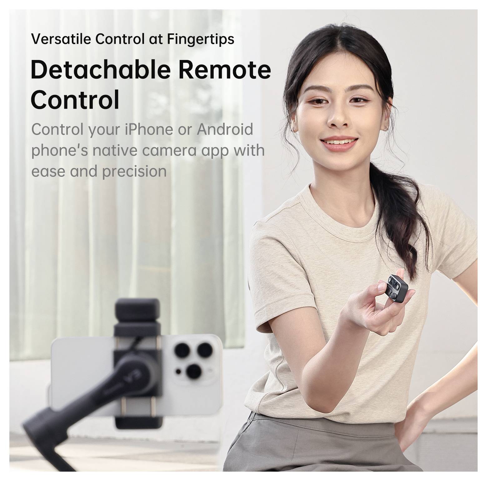 Hohem V3 BLK Gimbal elektrisch 1/4 inch Zwart Bluetooth, Geïntegreerde accu, Geïntegreerd statief, Incl. smartphonehoude-9
