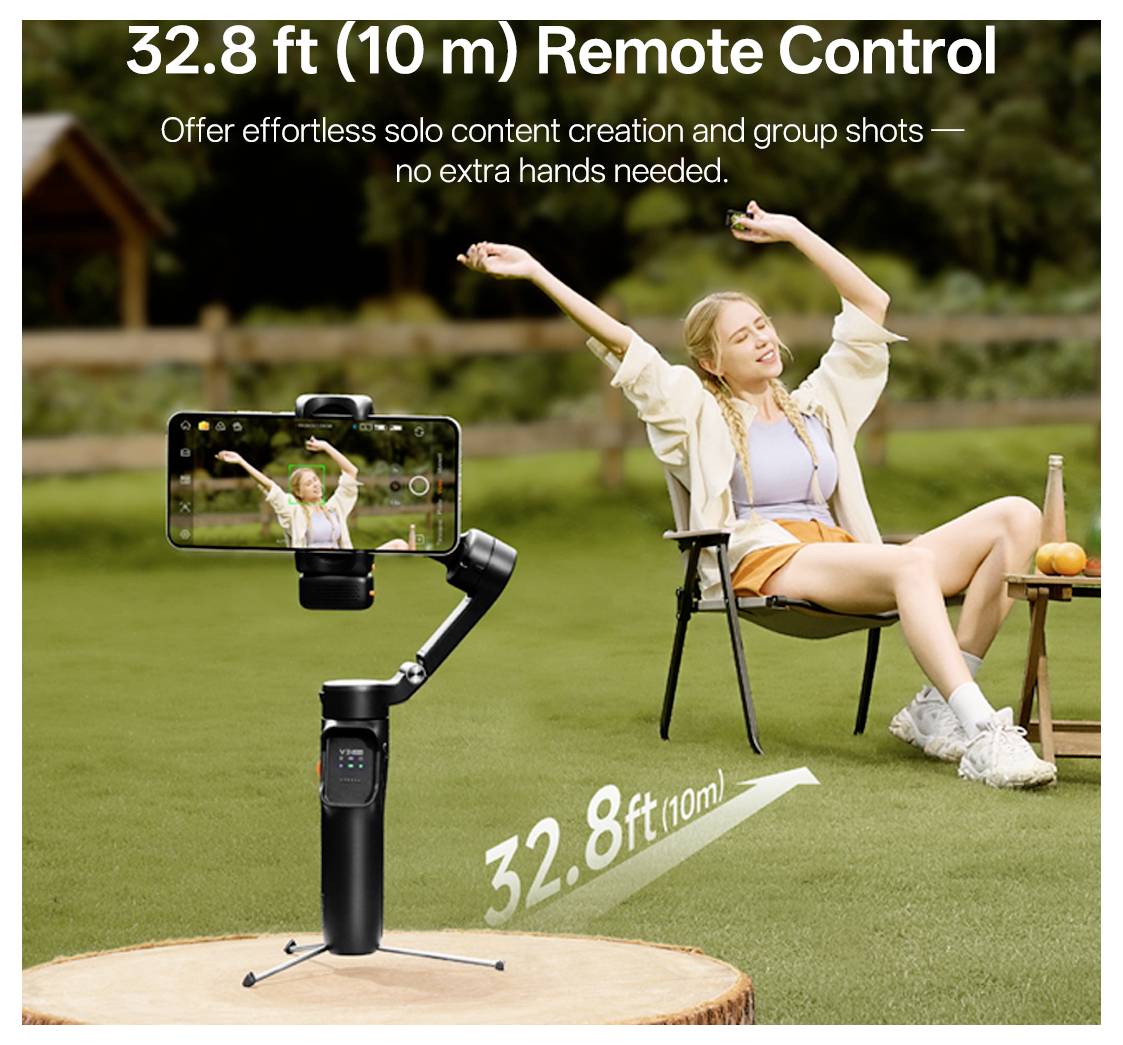 Hohem iSteady V3 Ultra WTH Gimbal elektrisch 1/4 inch Wit Bluetooth, Geïntegreerde accu, Geïntegreerd statief, Incl. sma-7