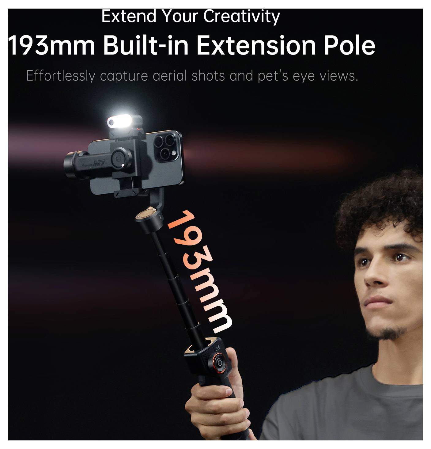 Hohem Gimbal elektrisch 1/4 inch Zwart Bluetooth, Geïntegreerde accu, Geïntegreerd statief, Incl. smartphonehouder Belas-8