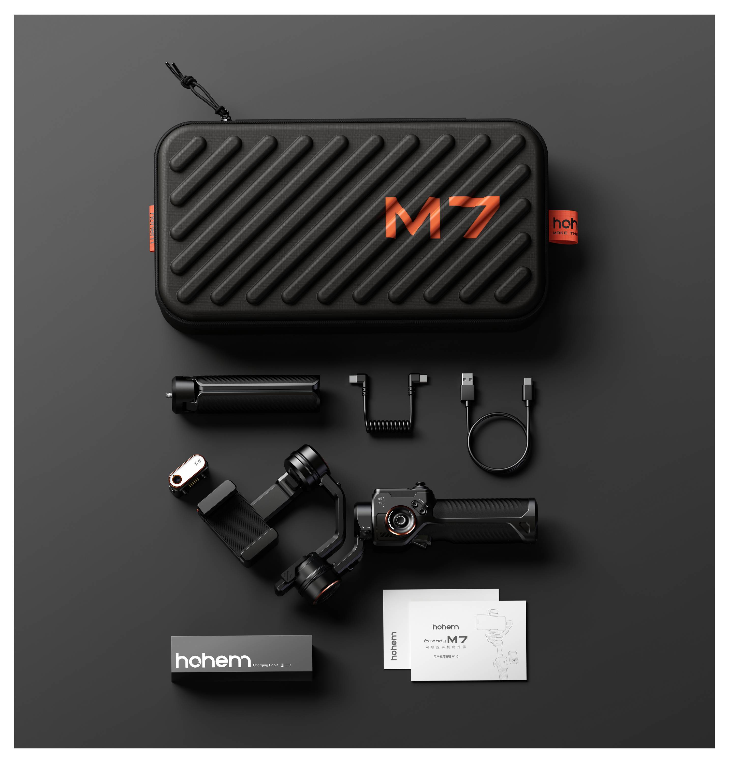 Hohem Gimbal elektrisch 1/4 inch Zwart Bluetooth, Geïntegreerde accu, Geïntegreerd statief, Incl. smartphonehouder Belas-11