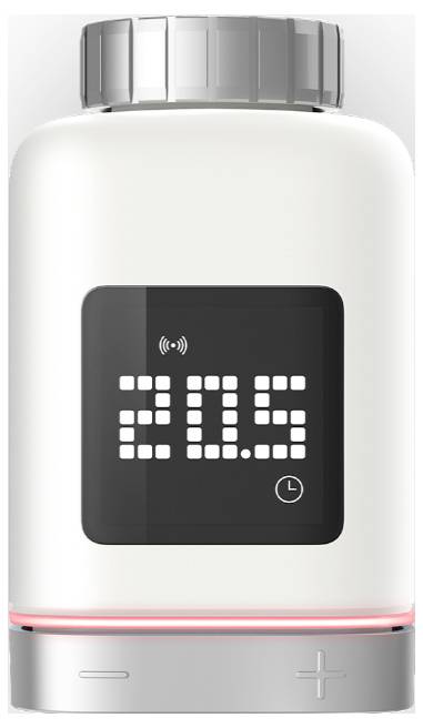 Slimme medicijnfles met digitaal display dat '20.5' toont. Het display bevat een kleine klok-icoon, en de dop heeft een metalen afwerking.
