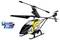 Een afstandsbediende helikopter met gele en zwarte details en twee rotors. Tekst op de romp leest 'Loki'. Een icoon vermeldt 'X-TREME Lijn, 20 min vliegtijd'.
